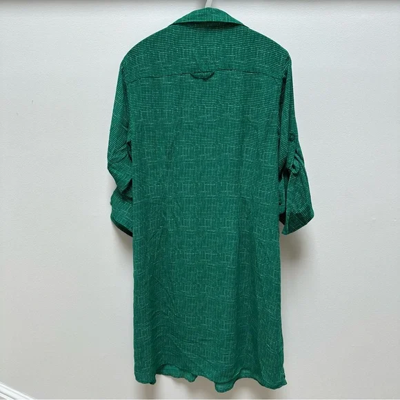 CAbi Green Casual Button Down Shirt Dress - Picture 3 of 5